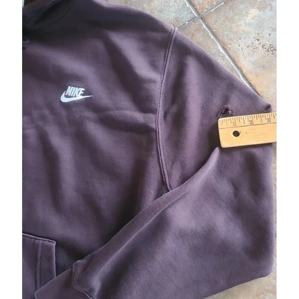 Nike Hoodie Mens XL Brown Small Nike Swoosh Pullover Fleece Sweatshirt Kangaroo